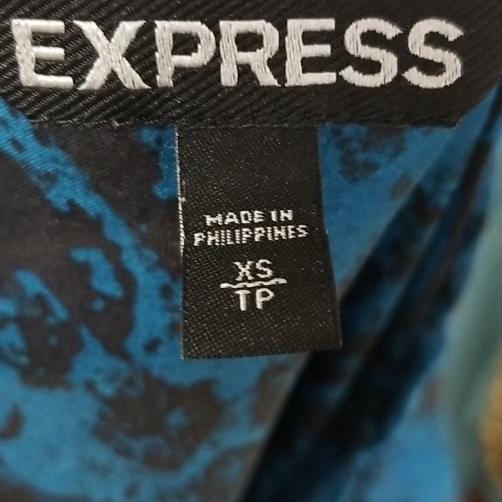 Express Teal Black Snake Reptile Pattern Dress - image 6